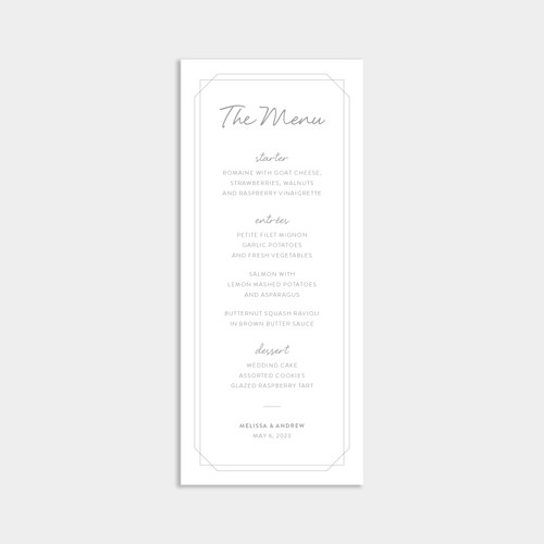 Simply Chic Menu