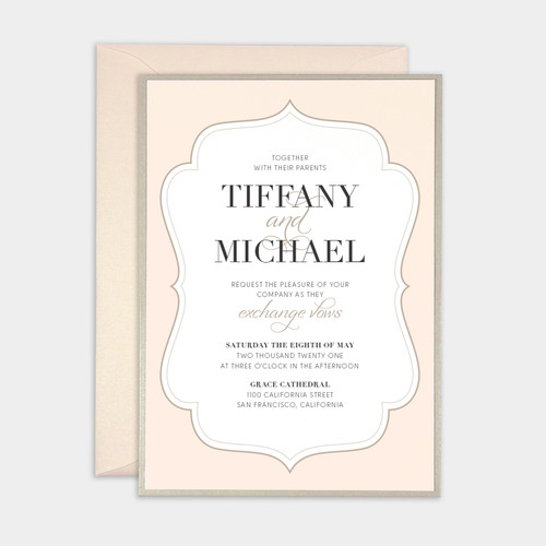 Elegant Love Panel Pocket Invitation Sample