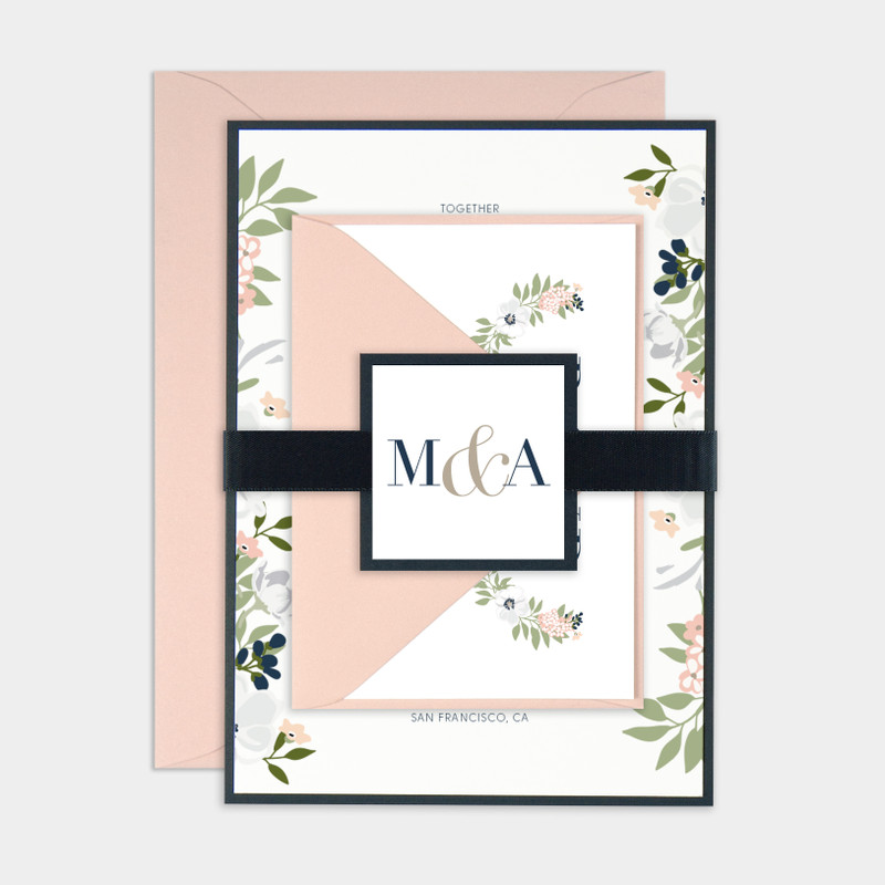 Elegant Garden Monogram Invitation Sample