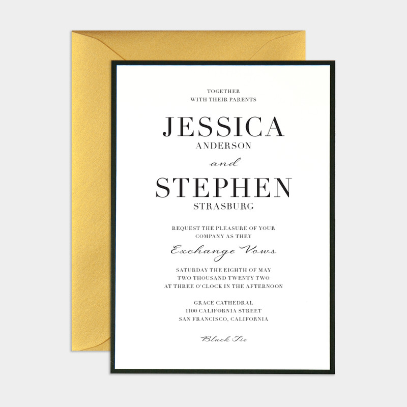 Black Tie Panel Pocket Invitation Sample