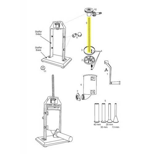 Stuffer Manual - Plunger Shaft for 5 lb_73-0512