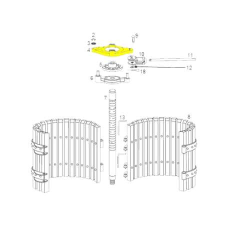 Wine Press Upper Ratchet Plate_05-0105