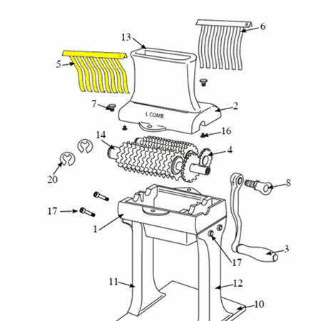 Cuber/Tenderizer, Left Comb_07-3119
