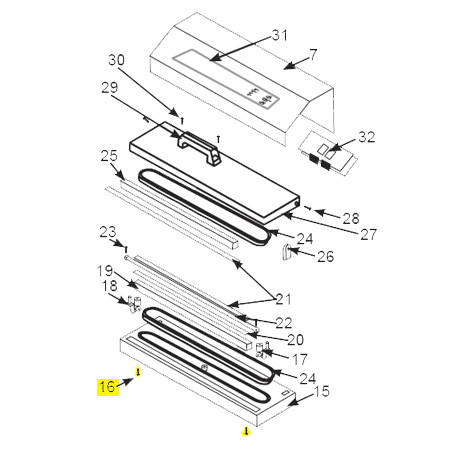 Vacuum Sealer PRO 2100 - Seal Bar Base Screws_08-0421