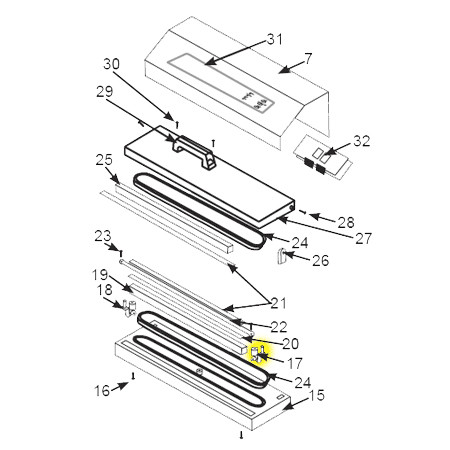 Vacuum Sealer PRO 2100 - Seal Bar Base Spacer_08-0422