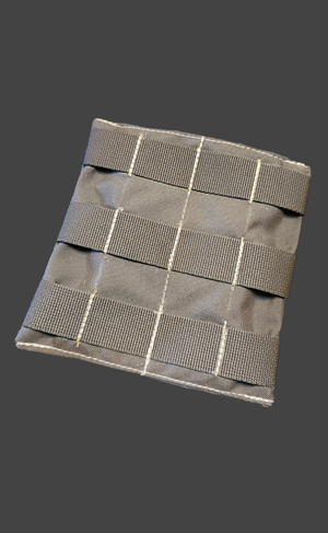 The molle pouch adapter gives you 4 columns and 3 rows of molle to utilize with the pouches you already own.