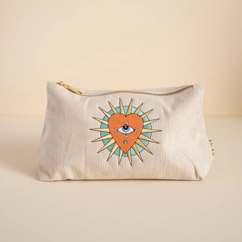 Corduroy Pouch- Heart Eye