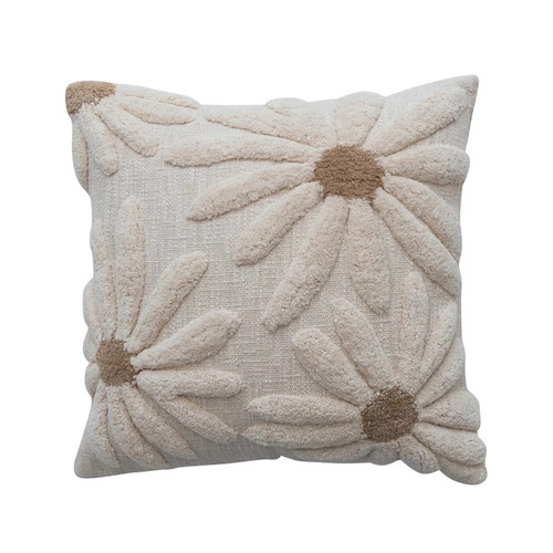 Tufted Flowers Pillow