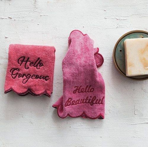 Embroidered Washcloth Set