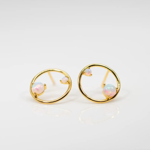 Double Opal Stud Earrings Double Opal Stud Earrings