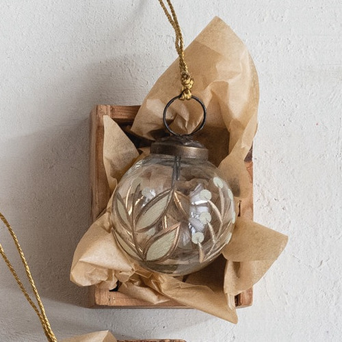 Glass Botanical Ornament