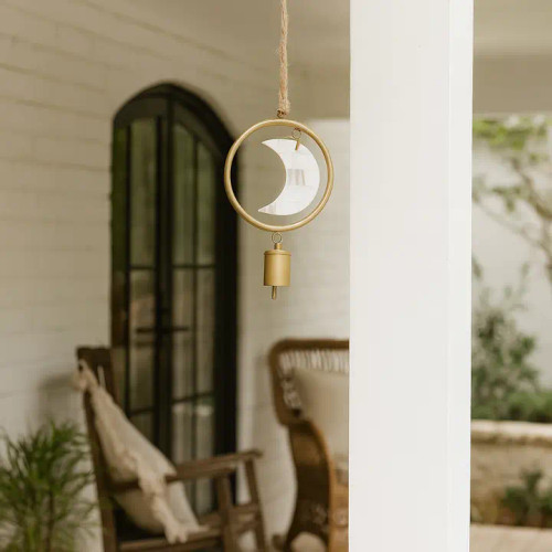 Mother of Pearl Moon Wind Chime