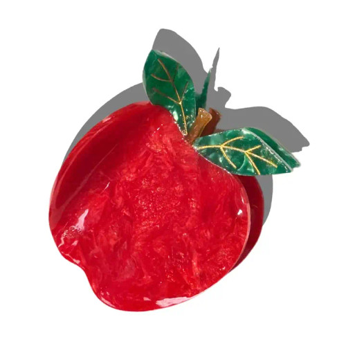 Apple Hand-Painted Hair Clip