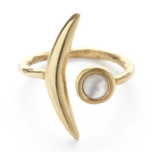 Amano Crescent Moon Ring