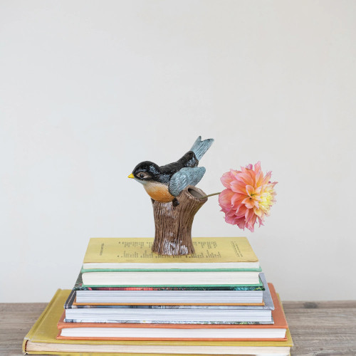 Stoneware Bird Vase