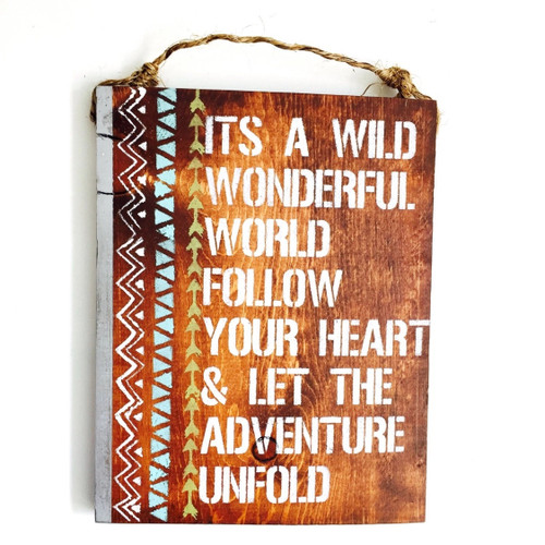 Wonderful World Hand-Painted Sign