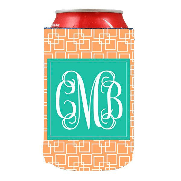 Can KoozieCoral Squares Lavender Belle Design