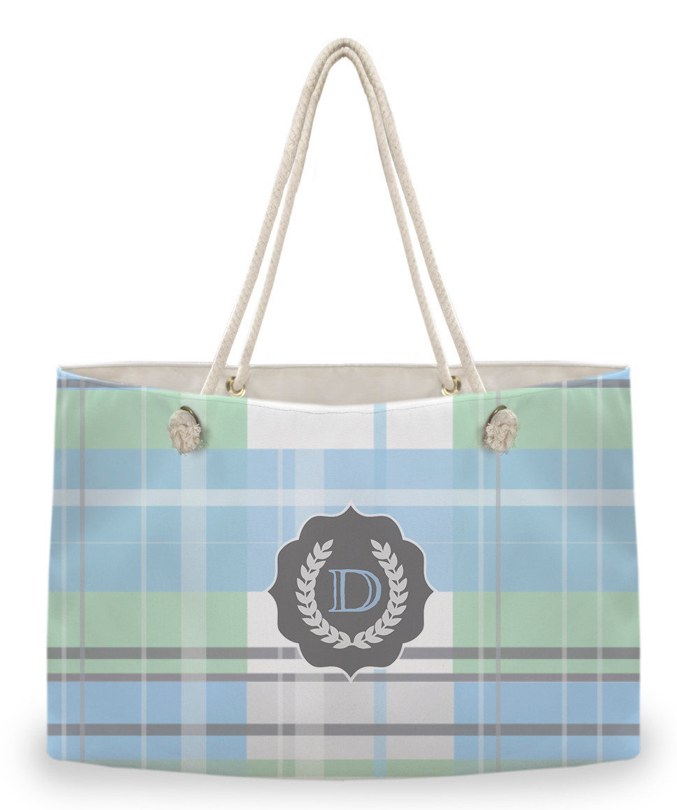 Fuchsia Plaid Weekender Tote