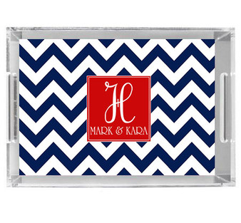 Acrylic Tray- Navy Chevron