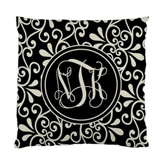 Pillow-Black and Khaki Swirl