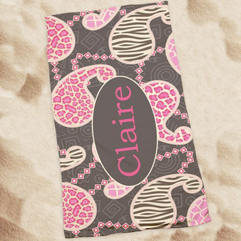 Beach Towel-Animal Paisley