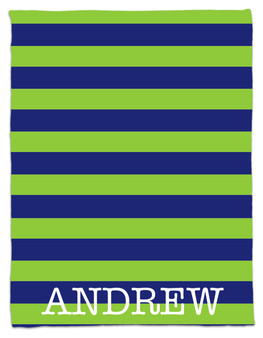 Blanket- Blue and Green Rugby Stripes