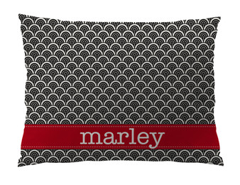 Dog Bed-Black and Ivory Waves