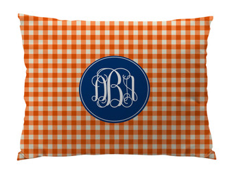 Floor Pillow- Orange Gingham