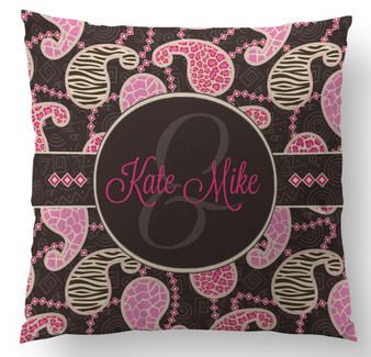 Pillow- Wild Pink Paisley