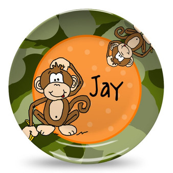 Microwave Safe Dinnerware Plate- Camo Monkey