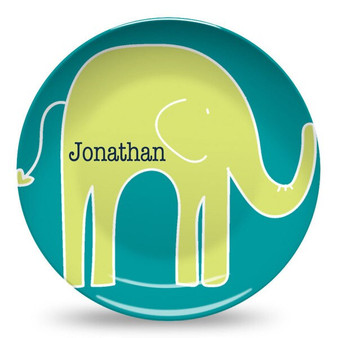 Microwave Safe Dinnerware Plate-Lime Elephant