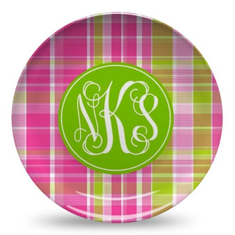 Microwave Safe Dinnerware Plate-Pink Plaid