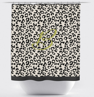 Shower Curtain- Ivory and Black Leopard