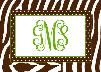 Folded Notes-Chocolate Zebra Folded Note