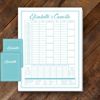 Canasta Pad Gift Set- Elizabeth- Beach Blue