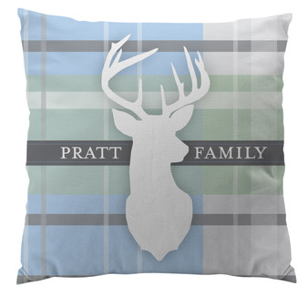 Pillows - Light Blue Plaid Deer