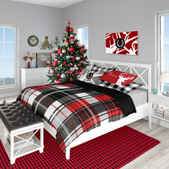 Holiday Bedding - Large  Red and Black Plaid