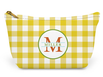 Accessory Zip T-Tote- Yellow Gingham