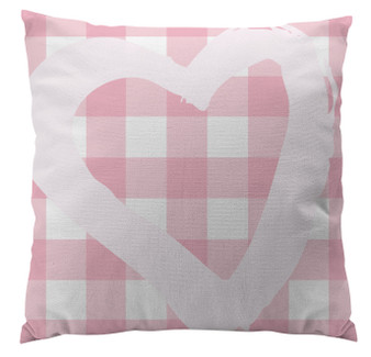 Pillows - Buffalo Plaid Pink Heart
