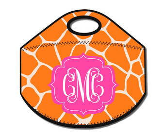 Lunch Tote- Orange Giraffe