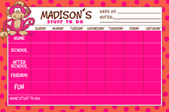 Jumbo Desk Planners - Hot Pink Monkey