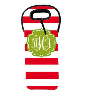 Wine Tote - Holiday Stripes