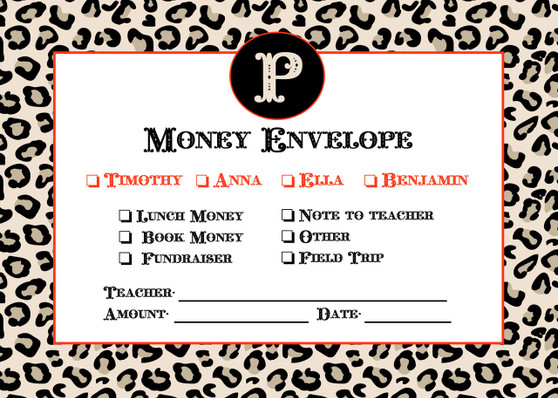Money Envelopes - Leopard