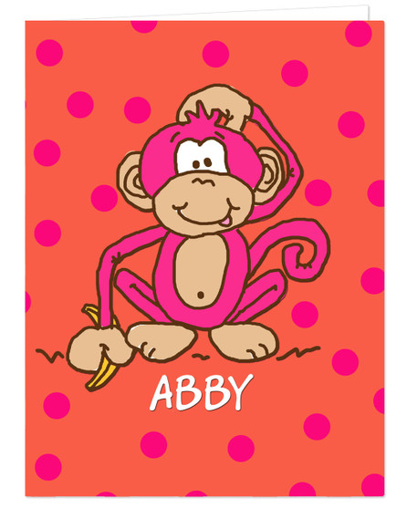 Pocket Folder - Hot Pink Monkey