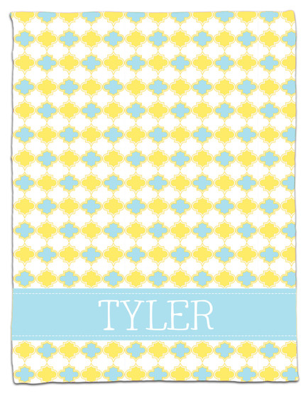 Blanket- Baby Blue and Yellow Clover