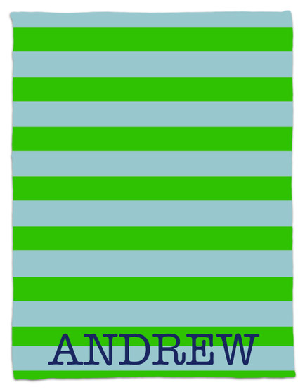 Blanket- Light Blue and Green Stripe