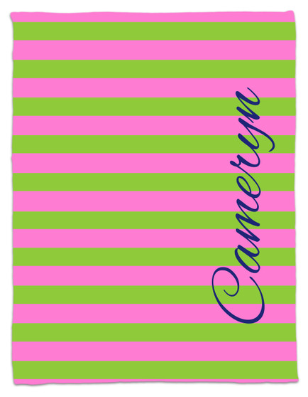 Blanket- Pink and Green Stripe