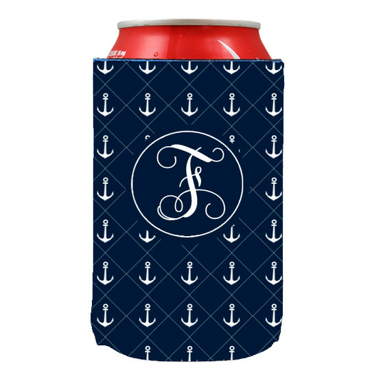 Can Koozie-Navy Anchors