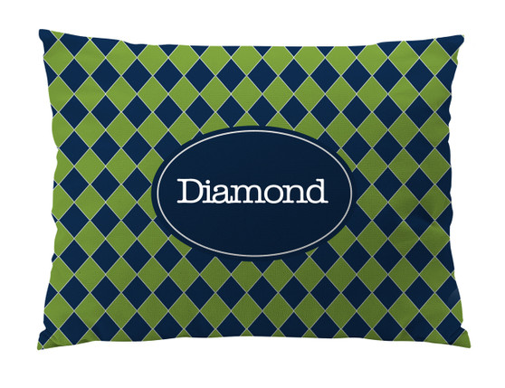 Dog Bed-Diamond Navy Prep