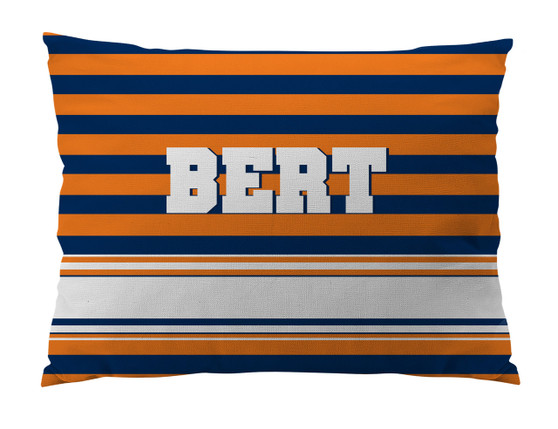 Dog Bed-FLORIDA ORANGE and NAVY RUGBY